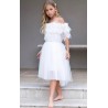 Boho Off The Shoulder Lace Tulle Flower Girl Dress