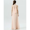V-Neck Chiffon Bridesmaid Dress Shawl Back Detail