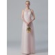 Halter Tulle Chiffon Bridesmaid Dress