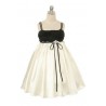 Size 8 Black Ivory Rose Swirl Satin Flower Girl Dress