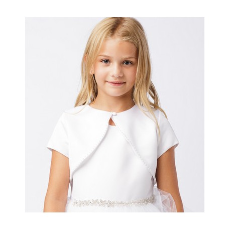 Satin Bolero with Pearl trim