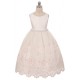 Organza Floral Embroidery Scallop Flower Girl Dress