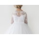 Long Sleeve Lace Key Hole Back First Communion Dress
