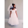 Pleated Cap Sleeves First Communion Dress