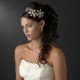 Antique Silver Side Accented Floral & Pearl Bridal Headpiece