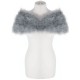 VINTAGE INSPIRED MARABOU FEATHER STOLE GREY