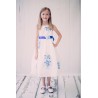 Shantung Petal Rhinestone Flower Girl Dress