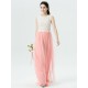2 Piece Lace Chiffon Tulle Bridesmaid Dress
