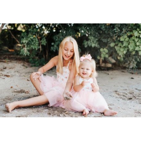Vintage Floral Sweetheart Tulle Flower Girl Dress