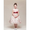Ivory R ose Floral Printed Vintage Flower Girl Dress