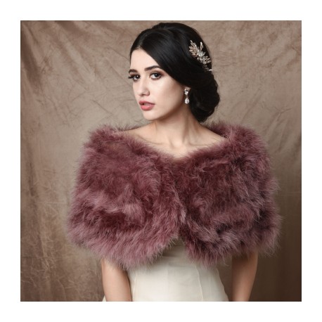 Marabou Feather Wrap Dusky Pink