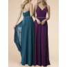 Bridesmaid Dress V-neck Chiffon Spaghetti Straps