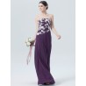 Strapless Chiffon Lace Bridesmaid Dress