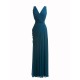 V-neck Ruched Chiffon Draped Bridesmaid Dress