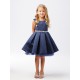 Satin Tulle Hem Beaded Belt Flower Girl Dress