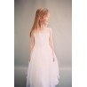 Pearl Trim Satin Organza First Communion Dress