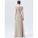 2 Piece Lace Chiffon Crop Top Bridesmaid Dress