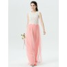 2 Piece Lace Chiffon Tulle Bridesmaid Dress