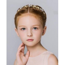 Floral Golden Crystal Girl's Headpiece