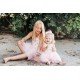 Vintage Floral Sweetheart Tulle Flower Girl Dress
