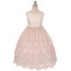 Organza Floral Embroidery Scallop Flower Girl Dress