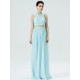 2 Piece Chiffon Ruched Cross Over Crop Top Bridesmaid Dress