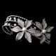 Antique Silver Side Accented Floral & Pearl Bridal Headpiece