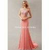 Beaded Crystal Jersey Stretch Two Piece Gown