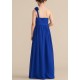Floral One Shoulder Chiffon Junior Bridesmaid Dress