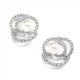 Designer Wedding Earrings with Cubic Zirconia and Pearl Flowers
