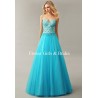 Lace Up Back Strapless Beaded A-line Tulle Ball Dresses