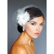 Rhinestone Brooch Fascinator & Birdcage Veil
