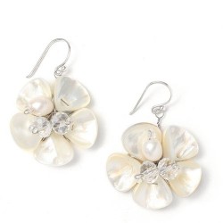 Freshwater Pearl Flower Bridal Earrings