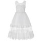 Tiered Beaded Lace Tulle Flower Girl Dress