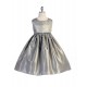 size 8 Silver Paisley Satin Jacquard Flower Girl Dress
