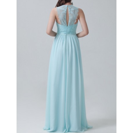 Soft Lace Chiffon Bridemaid Dress Key Hole Back