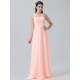 Lace Tulle Chiffon Bridesmaid Dress with Illusion Neckline