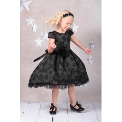 Black Peek-A-Boo Tulle High-Low Dress