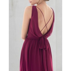 Bridesmaid Dress Scoop Neck Chiffon
