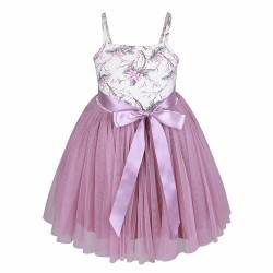 Floral Vintage Tutu Flower Girl Dress with straps