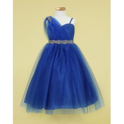 One Shoulder Tulle Flower Girl Dress