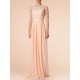 U-Shape Back Lace and Chiffon Bridesmaid Dress
