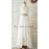 Boho Lace Chiffon V-neck Maxi Dress