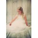 Pearl Trim Satin Organza First Communion Dress