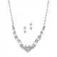 Elegant Gold Wedding Necklace Set with Crystals & Pearl Cluster
