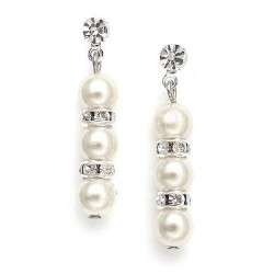 Alternating Pearl and Rondelle Earrings