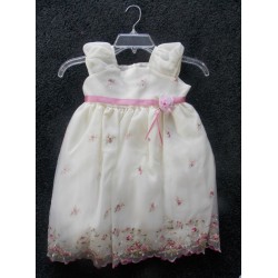 18M and sz 4 Ivory Dusty Rose Embroidered Flower Girl Dress