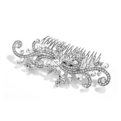 Wedding Comb with Pave Crystal Vines