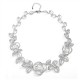 Bridal Necklace with Cubic Zirconia and Pearl Flowers