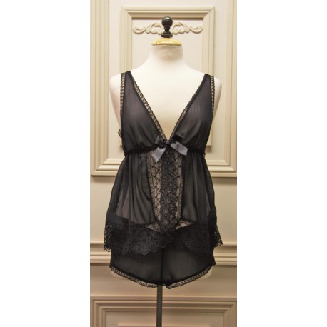 Vintage Dolls Black Sleepwear Set